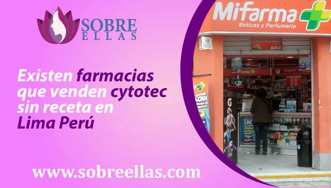 En la siguiente imagen se muestra la foto de la farmacia mifarma con un título al lado un título “Existen farmacias que vendan cytotec sin receta en Lima Perú